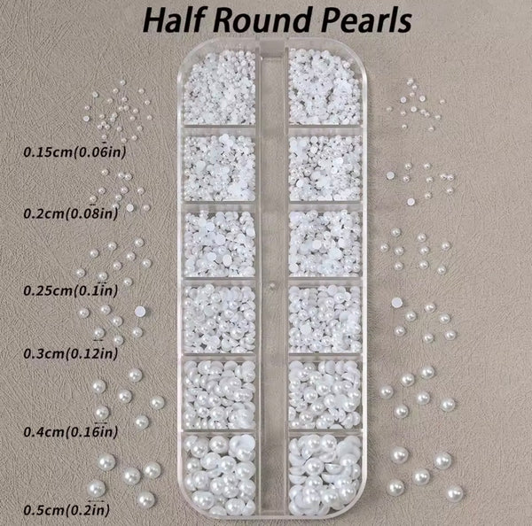 12 Grinds Half Round Pearls Beads