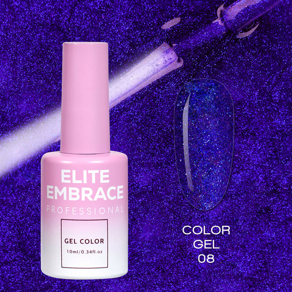 ELITE EMBRACE Professional Color Gel 08 with Glitter 10ml ECGG0810