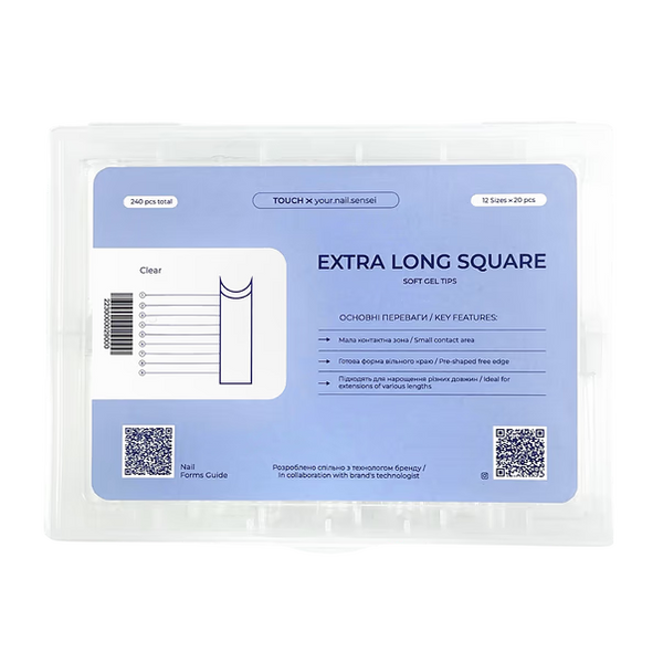 Touch Tips 240 pcs, Extra long Square