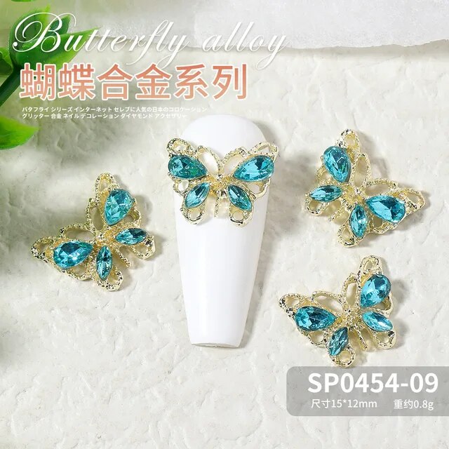 10pcs Glass Crystal Rhinestones Butterfly Nail Jewelry Holographic 3D –  nbmsupply