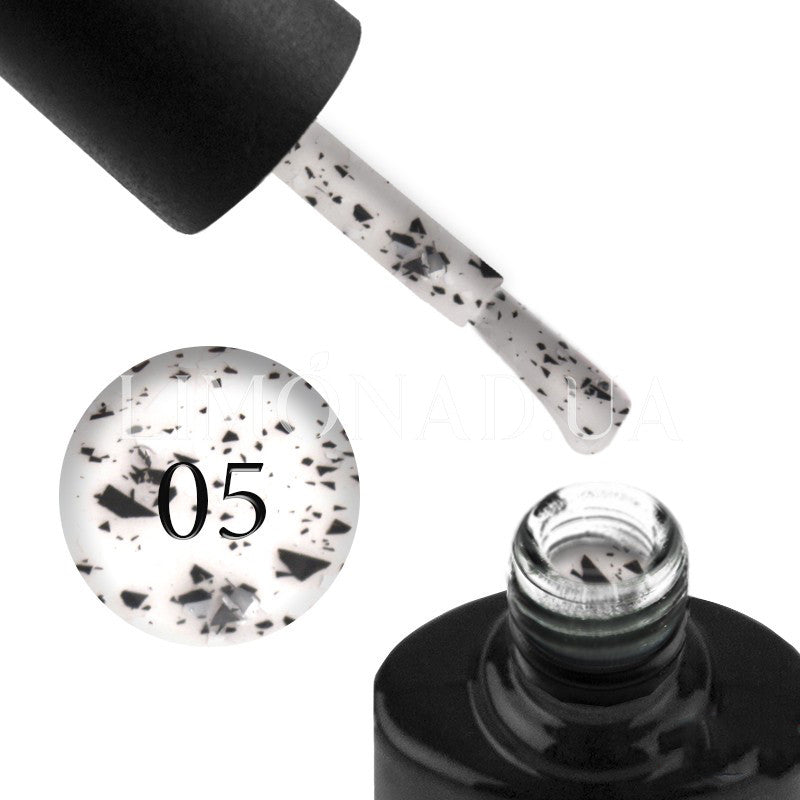 Saga Top 05 - top without sticky layer with black flakes, 9 ml