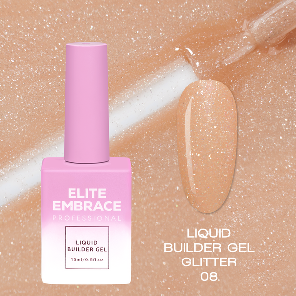ELITE EMBRACE Professional Liquid Builder Gel Glitter 08 15ml ELBGG0815