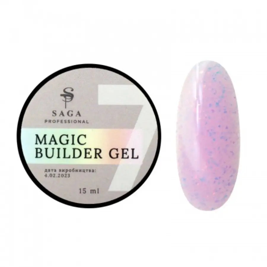GEL FOR EXTENSIONS SAGA BUILDER GEL MAGIC №7, 15 ML
