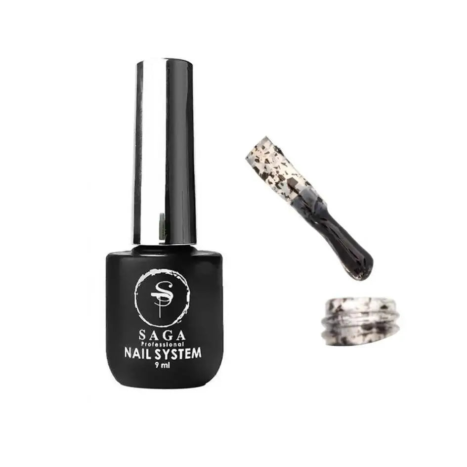 Saga Top 05 - top without sticky layer with black flakes, 9 ml