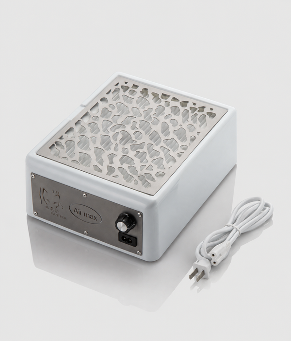 Air Max Panther Nail Dust Collector Silver with HEPA Filter – Professional Nail Table Vacuum