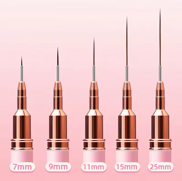 7/9/11/15/25mm Nail Liner Brushes. Choose your size.