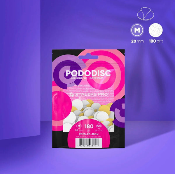 Disposable files on a soft base for pedicure disc Pododisc Staleks Pro M, 180 grit (50 pcs) PDFS-20-180w