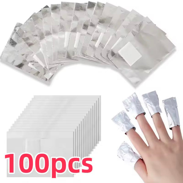 100pcs Aluminum Foil Nail Soak Off