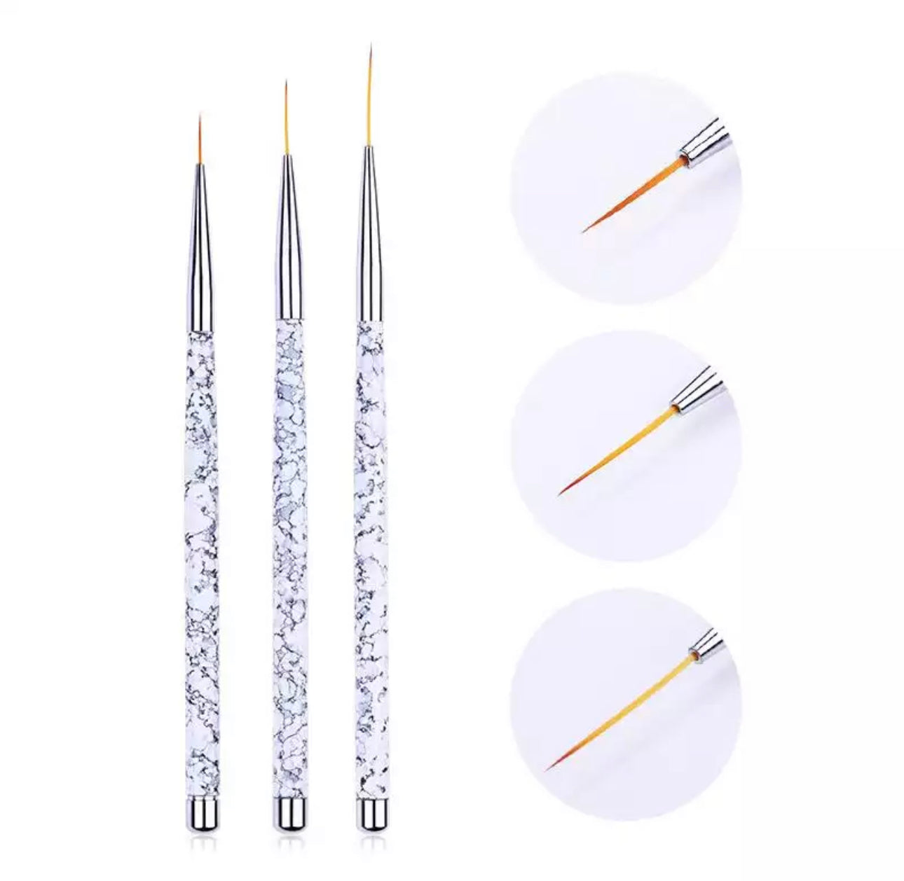 3Pcs French Stripe Nail Art Liner Brush Set