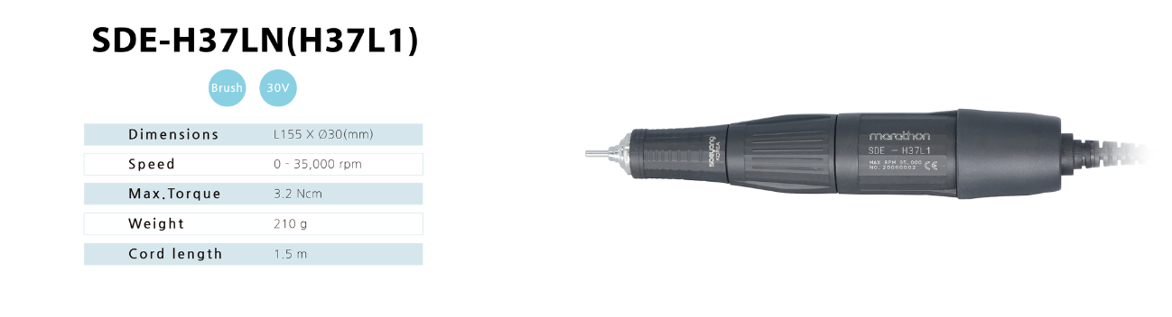 Marathon Champion 3 Nail Drill Machine. Original, Made in Korea. With Grey Handpiece 35000 PRM for Gel Nails, Gel Extension, Artificial Nails, Acrylic Nails. Manicure Rusa.