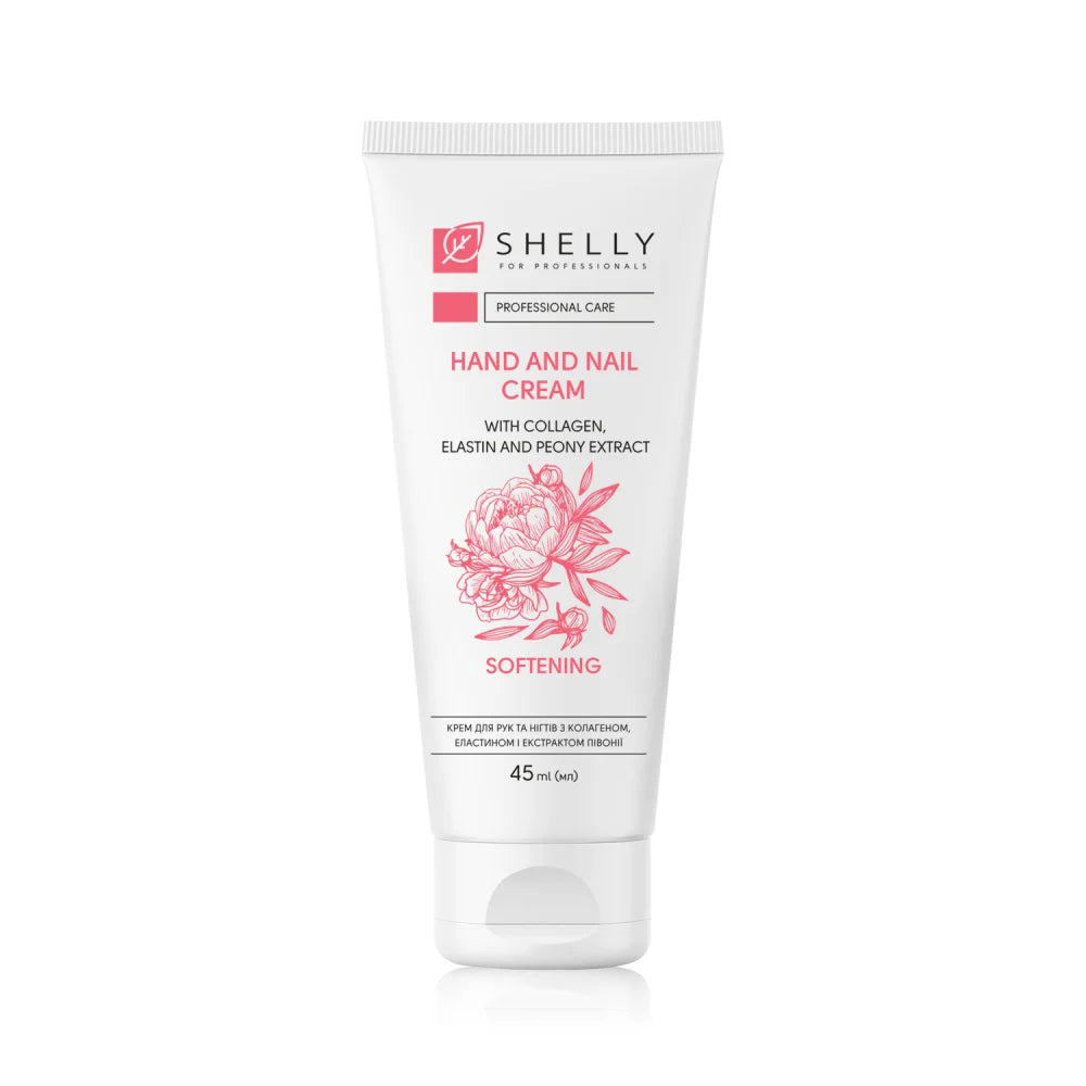 HAND AND NAIL CREAM WITH COLLAGEN, ELASTIN AND PEONY EXTRACT SHELLY 45ml/250ml/500ml