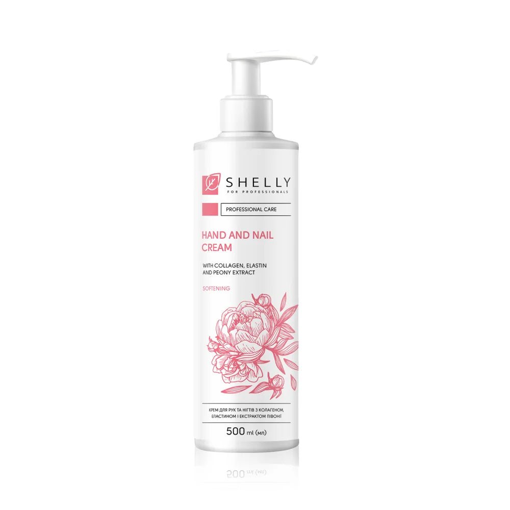 HAND AND NAIL CREAM WITH COLLAGEN, ELASTIN AND PEONY EXTRACT SHELLY 45ml/250ml/500ml