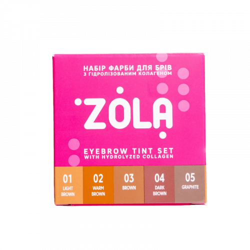 ZOLA SET OF EYEBROW TINT WITH COLLAGEN SACHET 5X5ML (5 COLORS) 04969