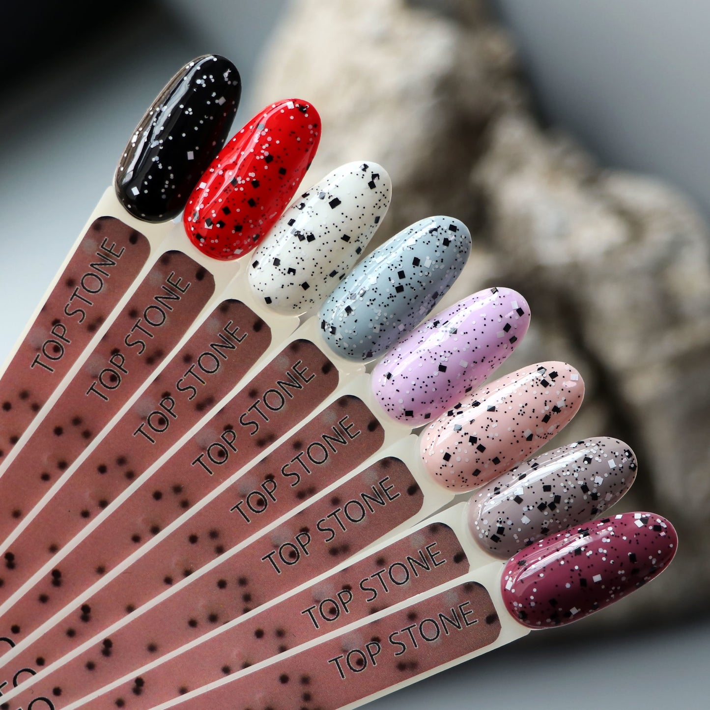 KOMILFO NO WIPE TOP STONE – TOP WITHOUT A SL WITH BLACK AND WHITE ELEMENTS, 8 ML 190111