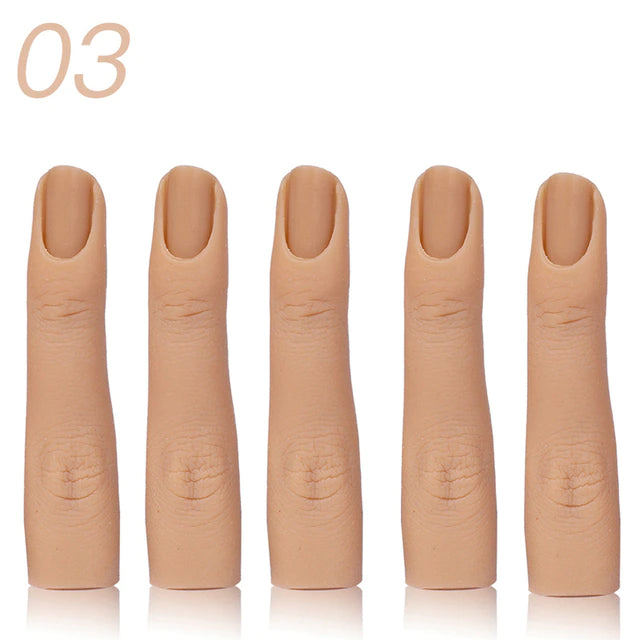 Nail Silicone Practice Finger Model Tool With Joints Bendable Silicone Fake Finger DIY For Training Accesories