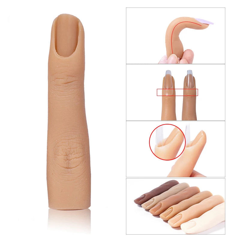 Nail Silicone Practice Finger Model Tool With Joints Bendable Silicone Fake Finger DIY For Training Accesories