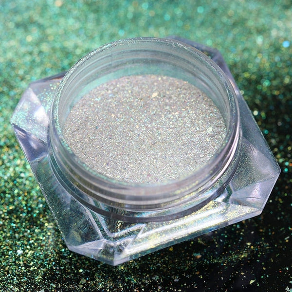 Aurora Nail Powder Mirror Effect Chrome Nail Art Mermaid Rainbow