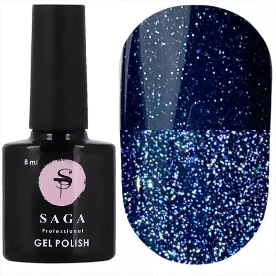 SAGA professional Гель-лак Fiery gel 27 (индиго с микроблеском, светоотражающий), 9 мл