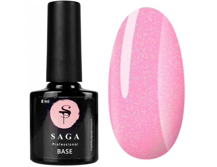 SAGA professional COLOR BASE 9 with brush, 8 ml (pink with shimmer) CB09