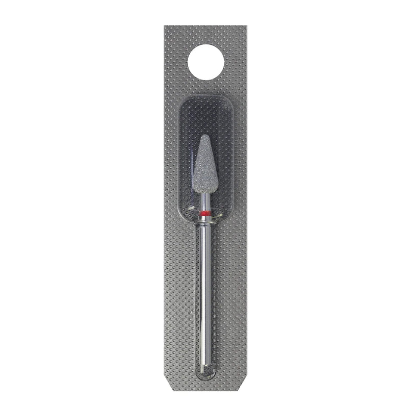 STALEKS EXPERT Diamond nail drill bit rounded pear red, head diameter 5 mm, working part 12 mm