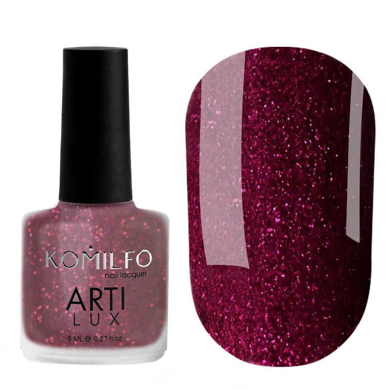 KOMILFO ARTILUX 024 NAIL REGULAR POLISH(NOT A GEL)(BURGUNDY, WITH A MICROSPRAY), 8 ML 222024