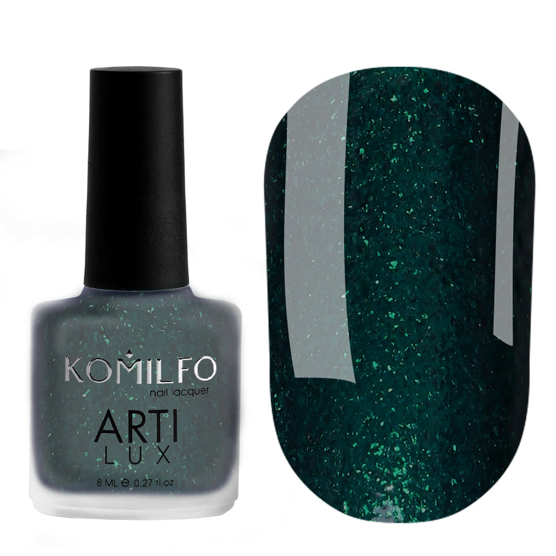 KOMILFO ARTILUX 028 ЛАК ДЛЯ НОГТЕЙ ОБЫЧНЫЙ(НЕ ГЕЛЬ)(ТЕМНО-ЗЕЛЕНЫЙ, С МИКРОПРЫСКОМ), 8 МЛ 222028