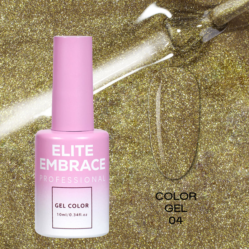 ELITE EMBRACE Professional Color Gel 04 with Glitter 10ml ECGG0410
