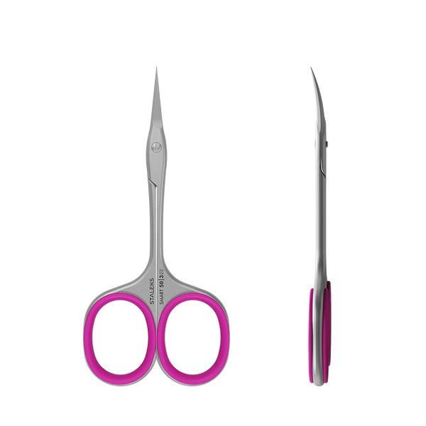 Professional cuticle scissors STALEKS SMART 50 TYPE 3 (with pink rings)