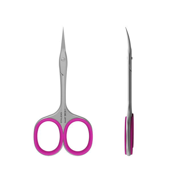 Professional cuticle scissors STALEKS SMART 50 TYPE 3 (with pink rings)