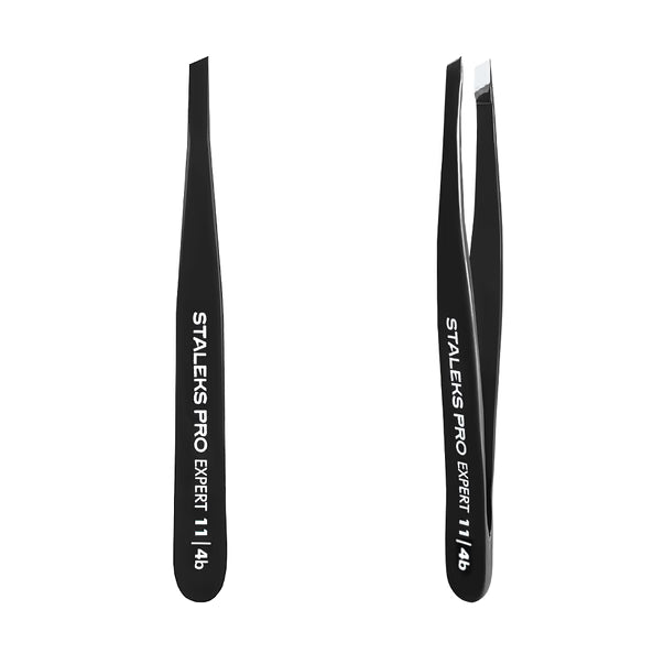 Eyebrow tweezers Staleks Pro Expert 11 Type 4r, red TE-11/4b