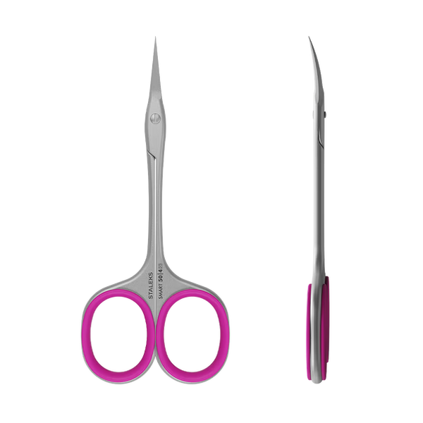 Professional cuticle scissors STALEKS SMART 50 TYPE 4 (with pink rings)