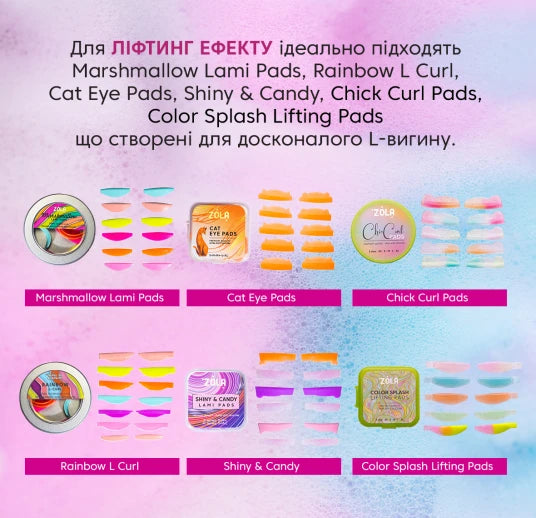 ZOLA Prism Lash L-Curl Lash Laminating Pads for upper and lower lashes