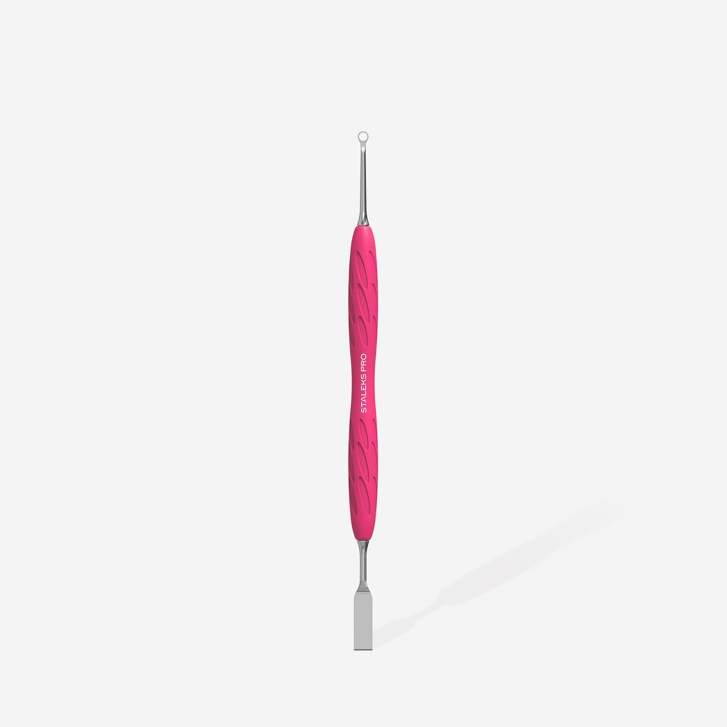 STALEKS Manicure pusher with silicone handle “Gummy” UNIQ 11 TYPE 1 (flat straight pusher + ring)  PQ-11/1