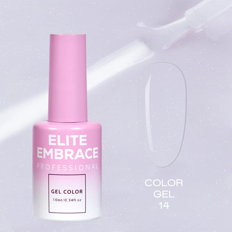 ELITE EMBRACE Professional Color Gel 14 with Glitter 10ml ECGG1410