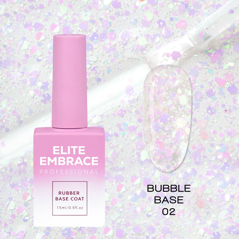 Elite Embrace Professional - Gel Nails 37pcs Set (Glitter Tops, Heart Tops, Camouflage Nude Tops, Bubble Collection & Milkshake Bases)