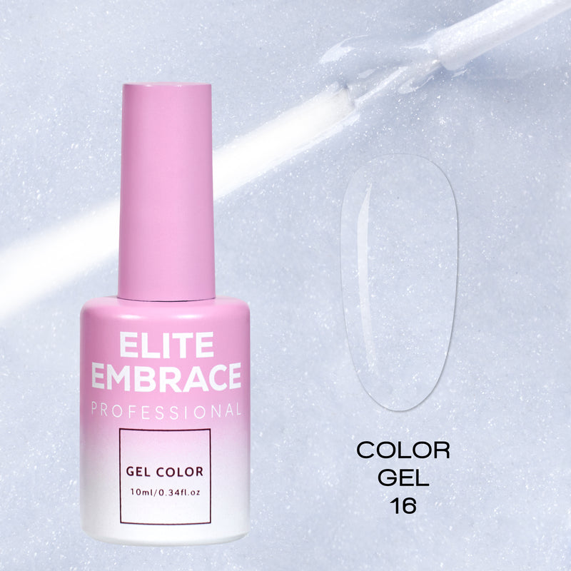 ELITE EMBRACE Professional Color Gel 16 with Glitter 10ml ECGG1610