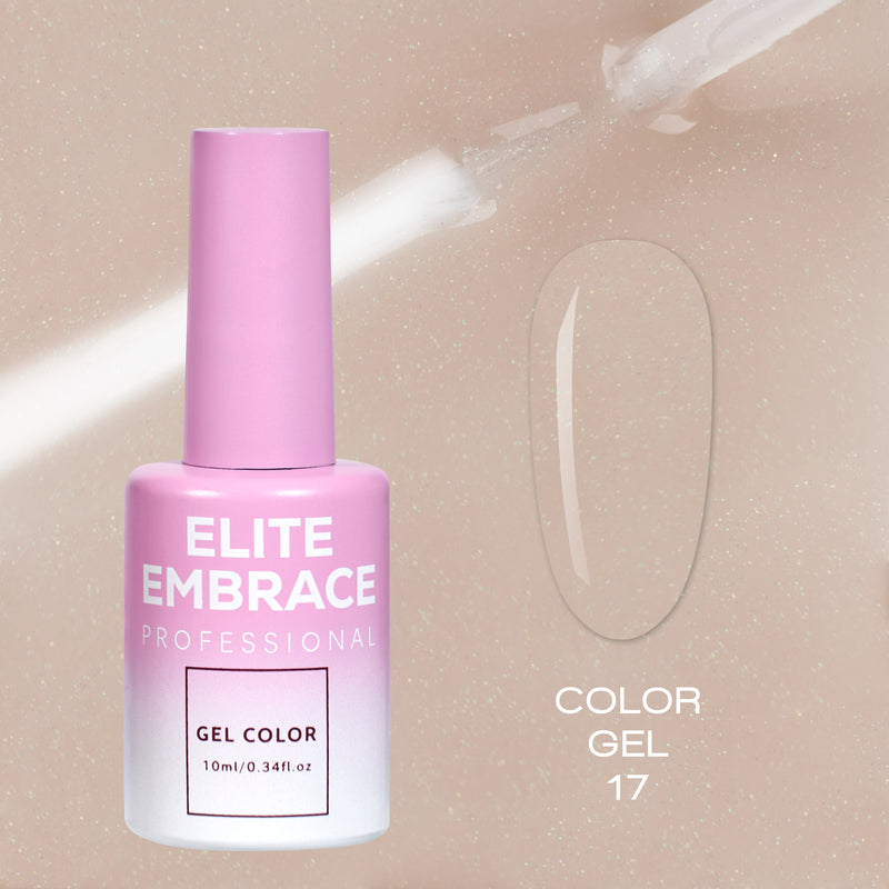 ELITE EMBRACE Professional Color Gel 17 with Glitter 10ml ECGG1710
