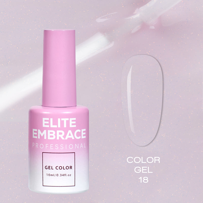 ELITE EMBRACE Professional Color Gel 18 with Glitter 10ml ECGG1810