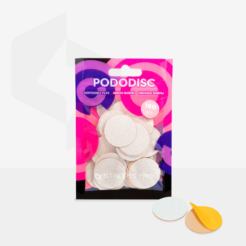 STALEKS PRO L БЕЛЫЕ НАСАДКИ ДЛЯ ПЕДИКЮРА ДИСК PODODISC 50 ШТ PDF-25-180w