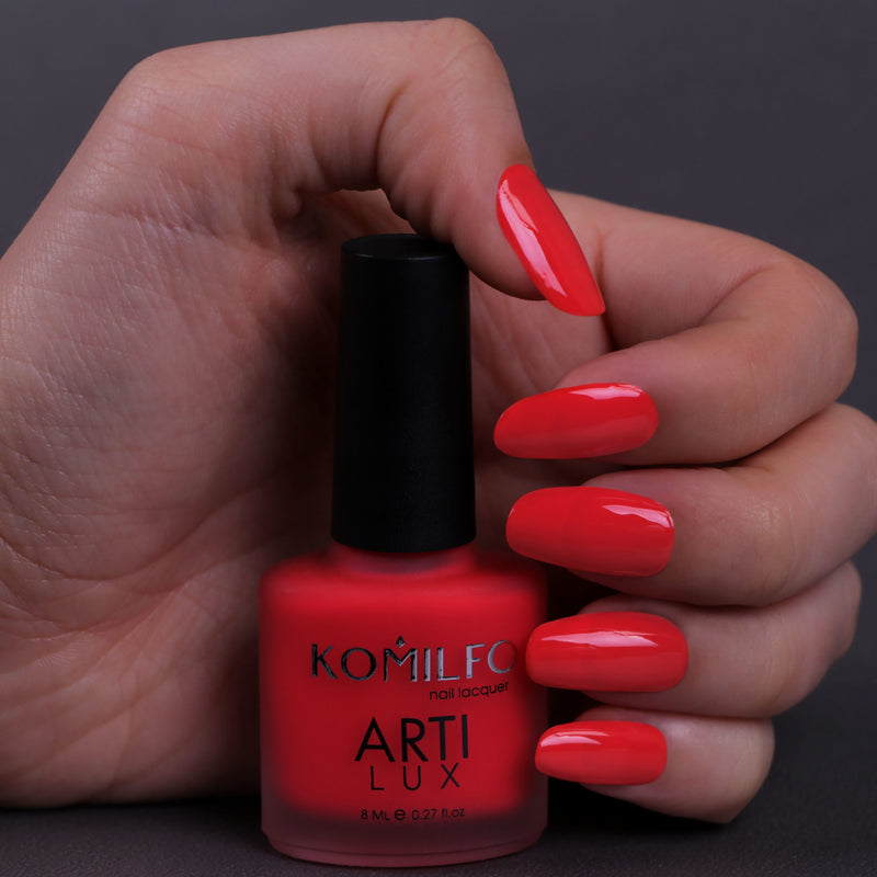 KOMILFO ARTILUX 018 NAIL REGULAR POLISH(NOT A GEL)(BRIGHT CORAL, ENAMEL), 8 ML 222018