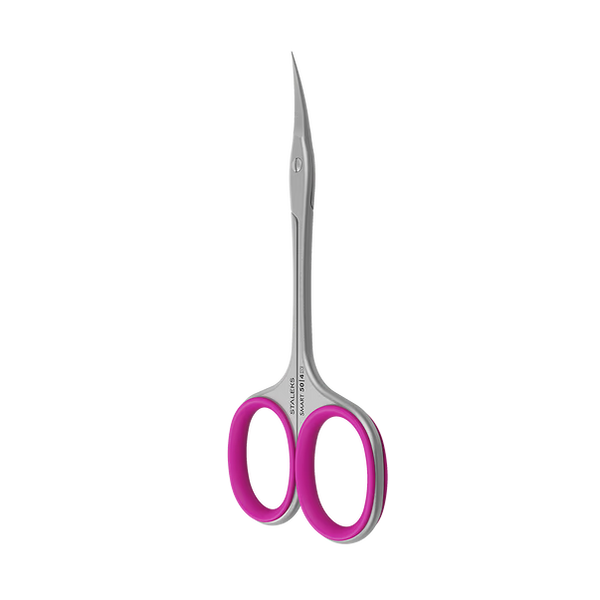 Professional cuticle scissors STALEKS SMART 50 TYPE 4 (with pink rings)