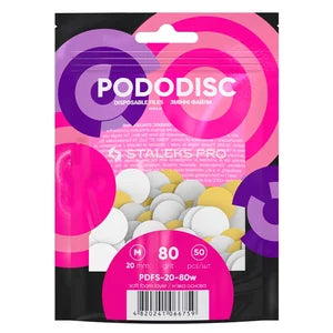 Staleks Pro M Pododisc White Disposable Files Soft Base for Pedicure Disc 20mm (50 pcs) PDFS-20-80w