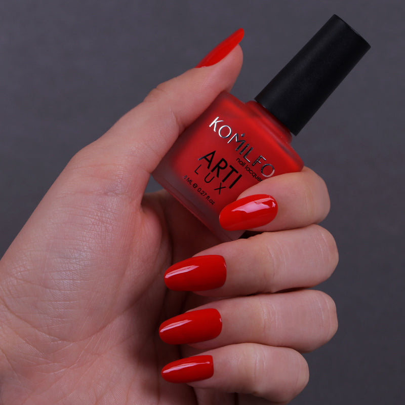 KOMILFO ARTILUX 020 NAIL REGULAR POLISH(NOT A GEL)(RED, ENAMEL), 8 ML 222020