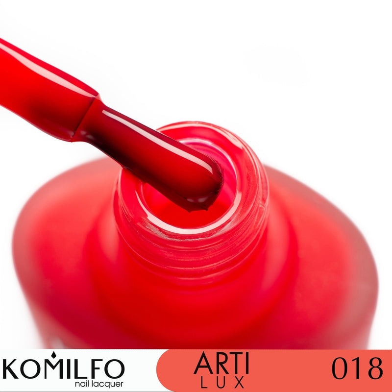 KOMILFO ARTILUX 018 NAIL REGULAR POLISH(NOT A GEL)(BRIGHT CORAL, ENAMEL), 8 ML 222018