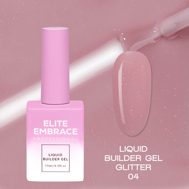 ELITE EMBRACE Professional Liquid Builder Gel Glitter 04 15ml ELBGG0415