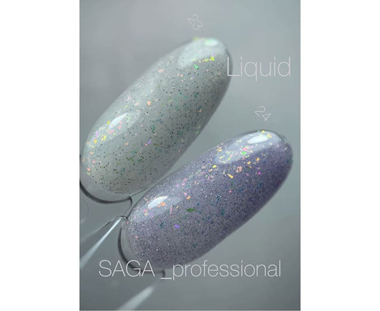 SAGA professional LIQUID GEL (молочный с микроблеском и хлопьями, светоотражающий) 23 15 мл LG23