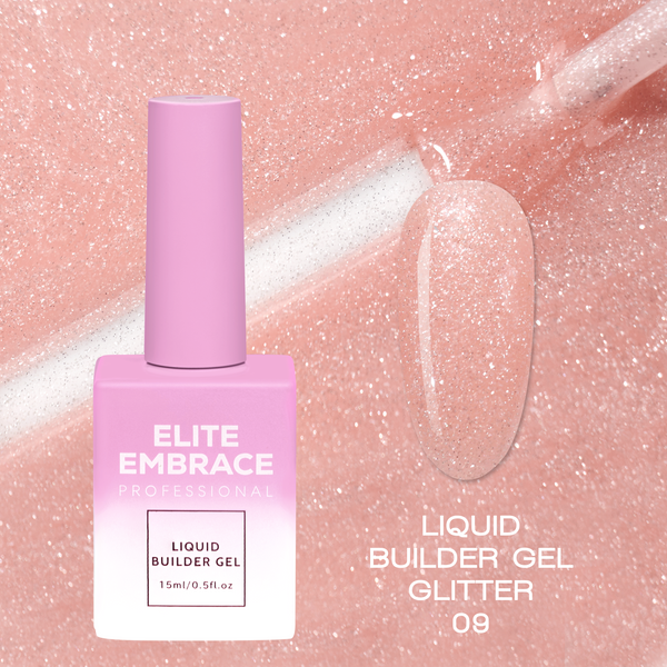 ELITE EMBRACE Professional Liquid Builder Gel Glitter 09 15ml ELBGG0915