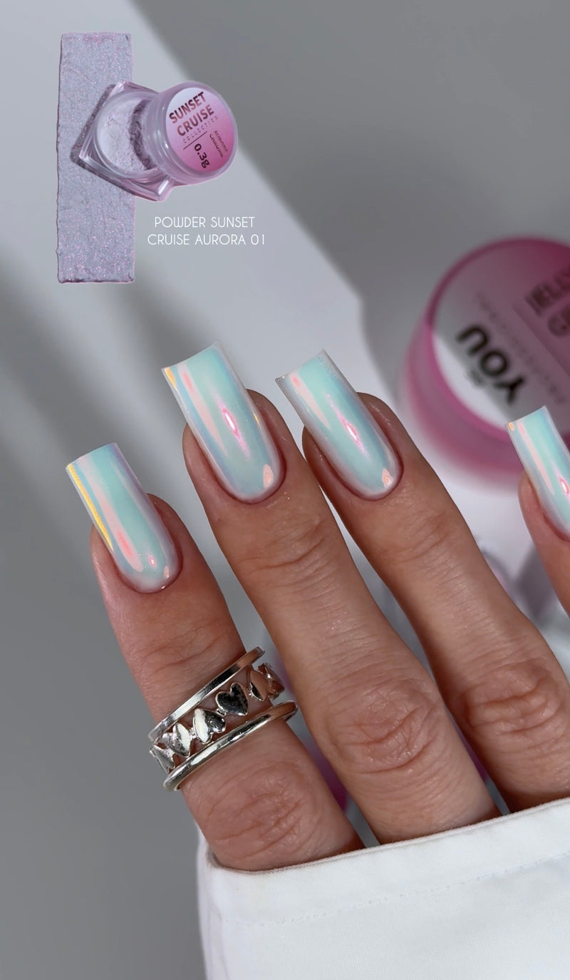 Elite Embrace Pearl Powder Set – Chrome Nail Powder Kit 5 Colors Set , Aurora Effect Pigment