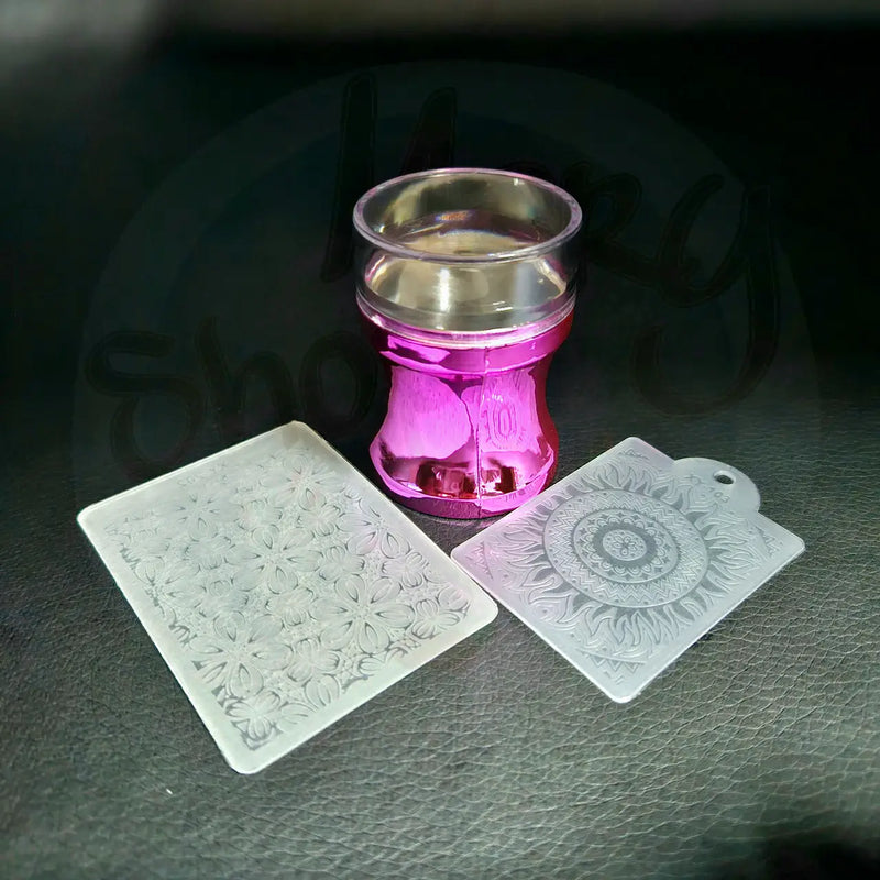 Stamp and scraper for stamping Stamping Nail Art XY-1660 PINK