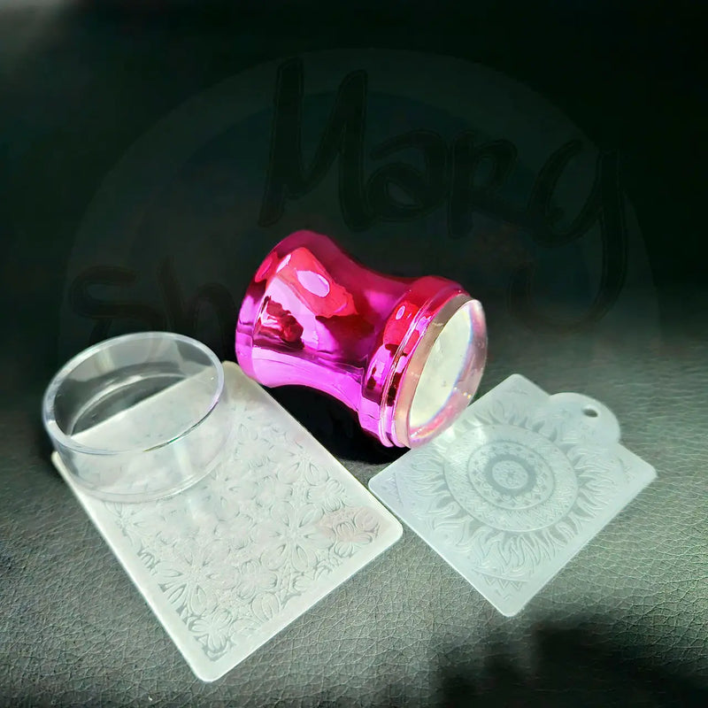 Stamp and scraper for stamping Stamping Nail Art XY-1660 PINK